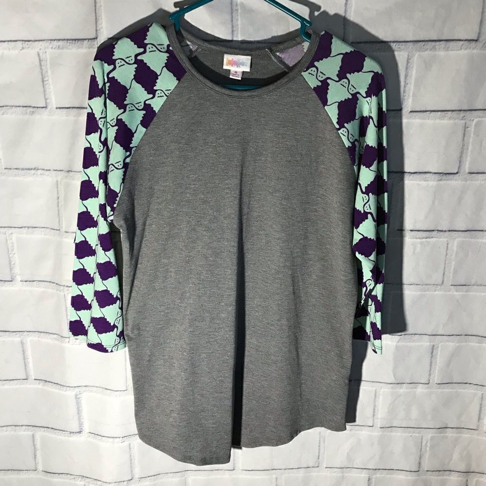 LuLaRoe Jersey Halloween Multicolor Ghost Long Sleeve Top M
